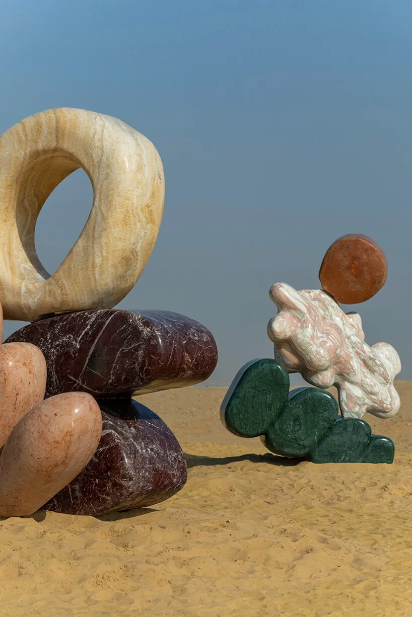 monumental stone formations, crafted from marble, onyx, travertine, and quartzite
